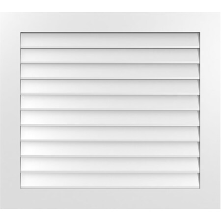 Ekena Millwork Vertical Surface Mount PVC Gable Vent: Non-Functional, w/3-1/2"W x 1"H, Standard Frame, 38"W x 34"H GVPVE38X3401SN